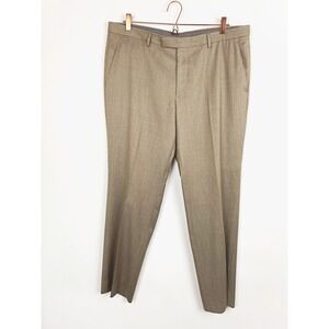 Men's Hugo Boss Flat Front Straight Leg 100% Wool Dress Pants Trousers Size 38R